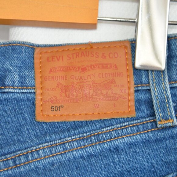 Levi's 501 Straight Leg Relaxed Jeans Medium Wash Sz 24 - Picture 7 of 10